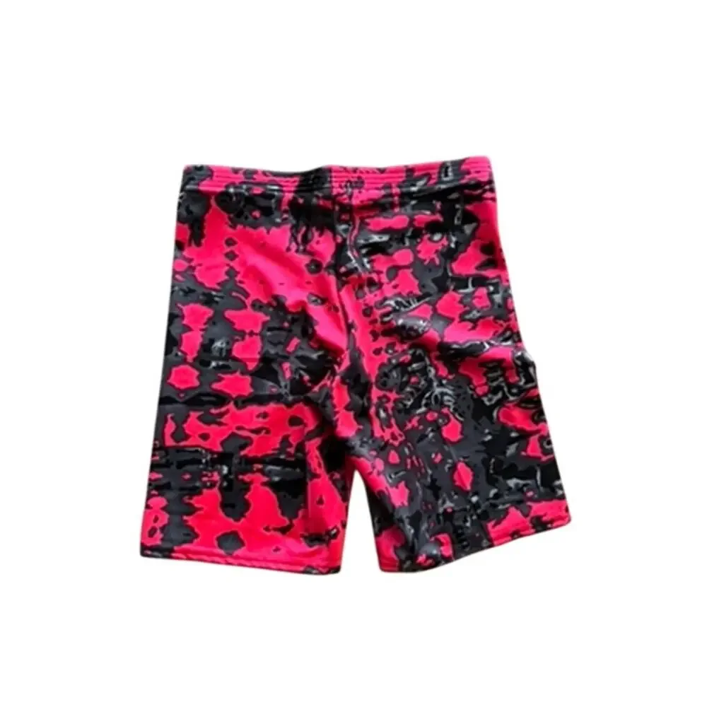 Vintage 80s 90s Wags Neon Pink Black Splatter Bike Shorts Spandex High Waist M